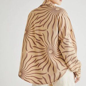 NEW WE THE FREE PEOPLE DYLAN SUNBURST SAND OPEN SHIRT JACKET MEDIUM LARGE 🌞🌞🌞